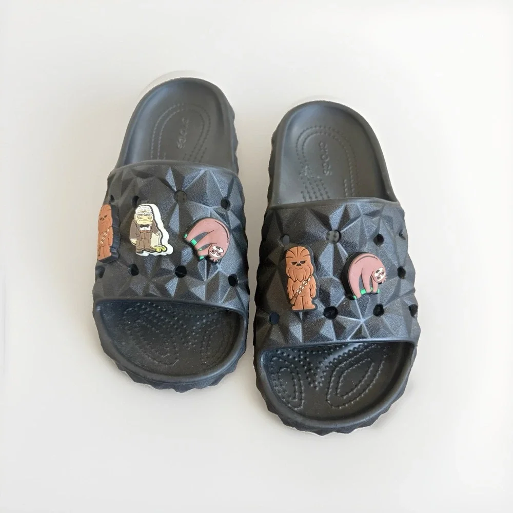 Crocs Classic Geometric Slide 2.0 – Black – Unisex Mens 4 Women's 6 GUC